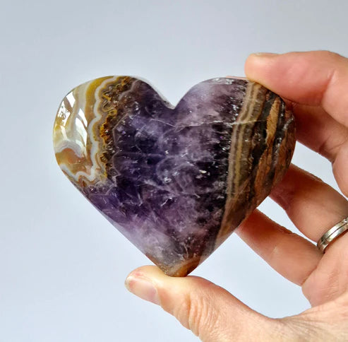 Amethyst Agate Heart