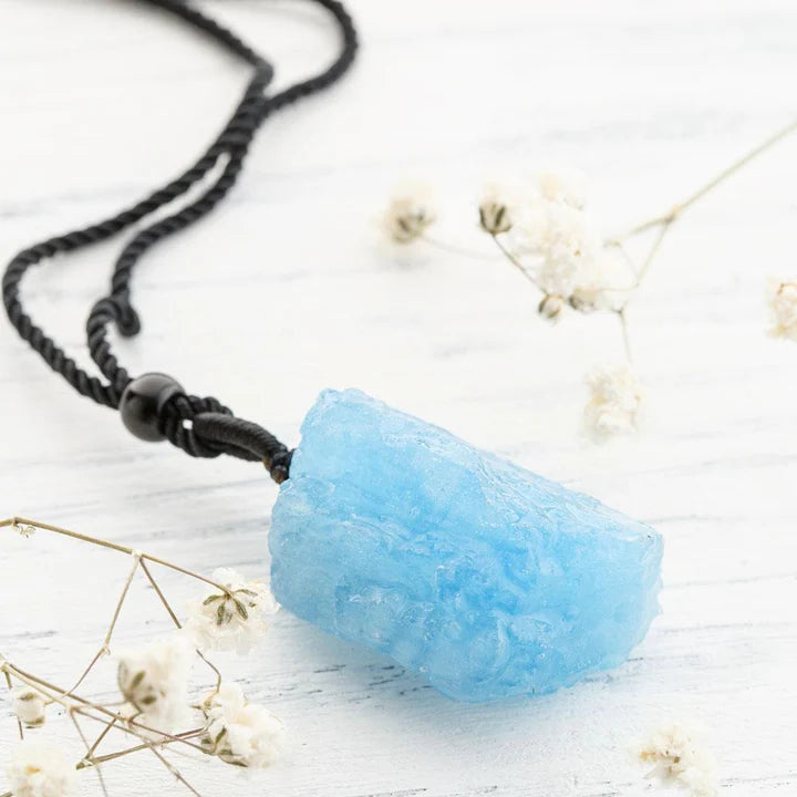 Raw Aquamarine Pendant