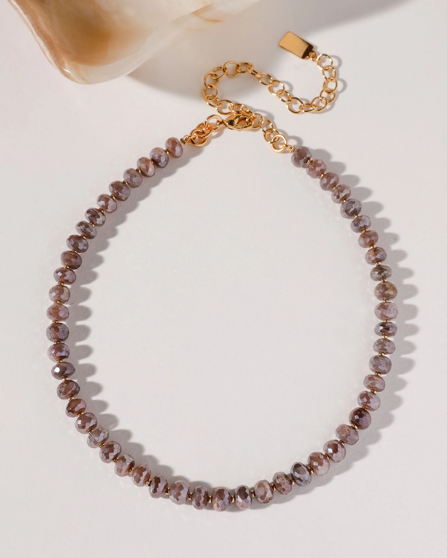 Coffee Moonstone Bead Necklace