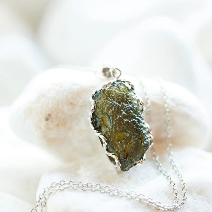 Moldavite Raw Stone Necklace