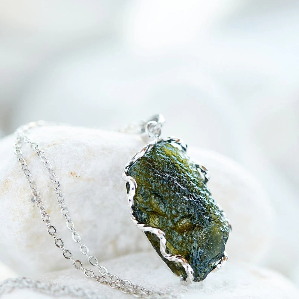 Moldavite Raw Stone Necklace