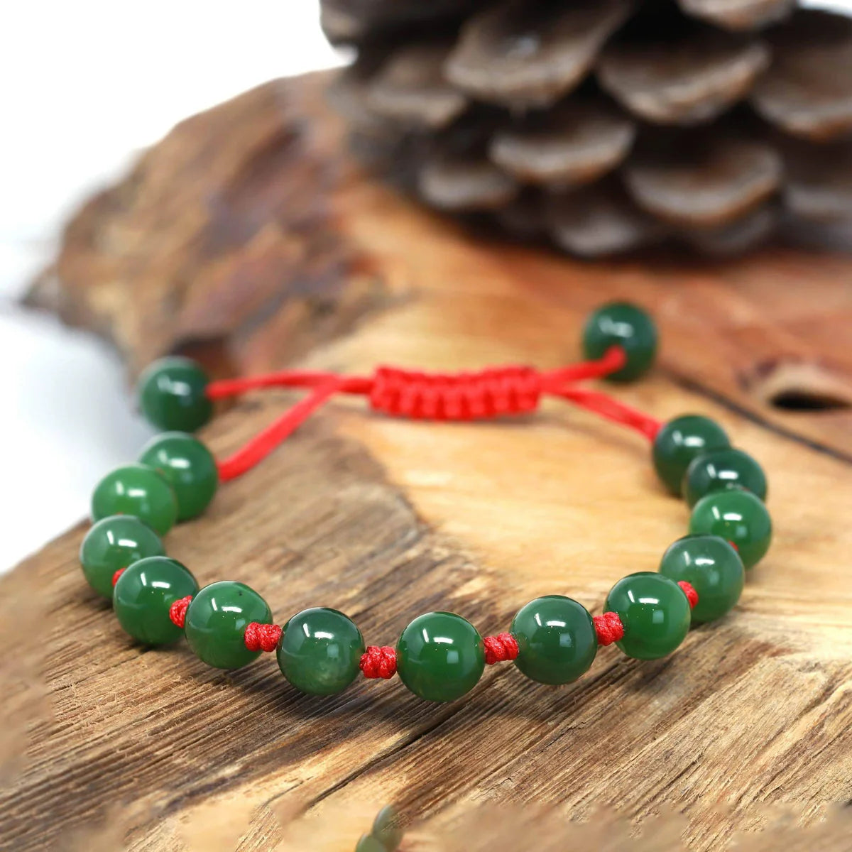 Nephrite Jade Bead Bracelet