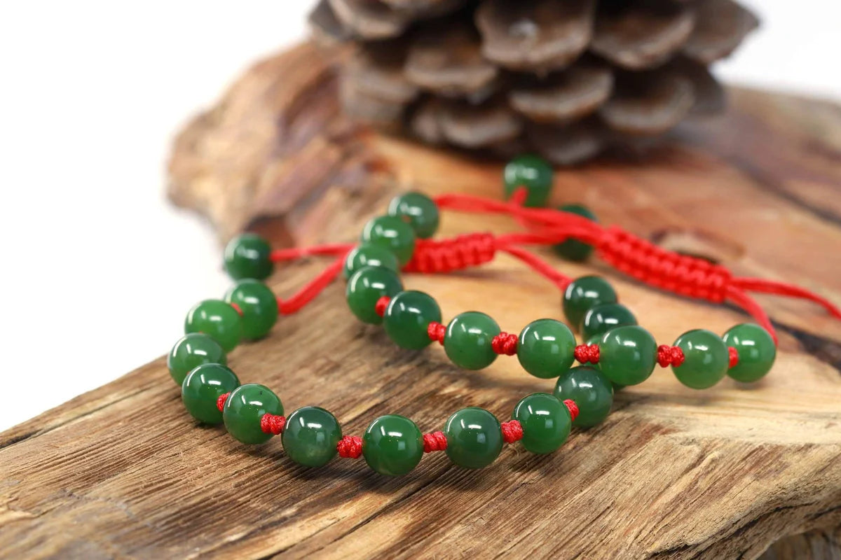 Nephrite Jade Bead Bracelet