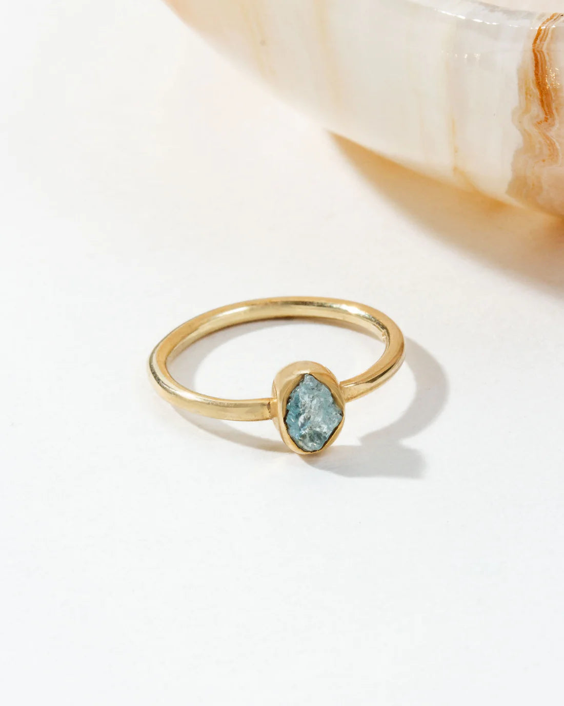 Natural Stone Aquamarine Ring