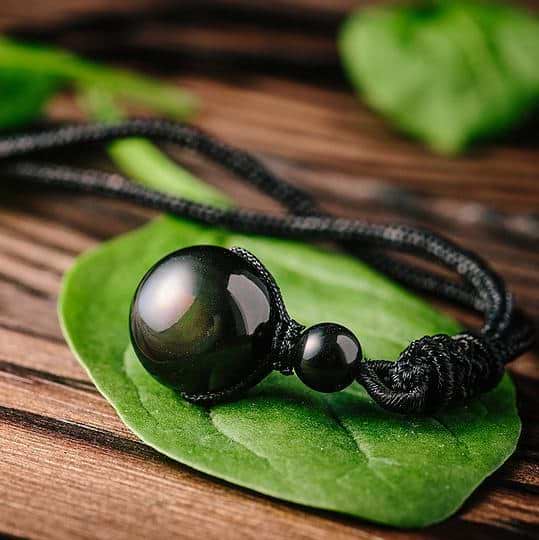 Obsidian Sphere Necklace
