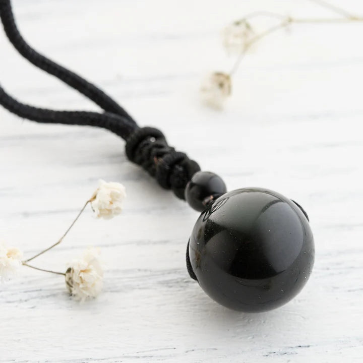 Obsidian Sphere Necklace