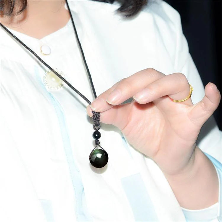 Obsidian Sphere Necklace