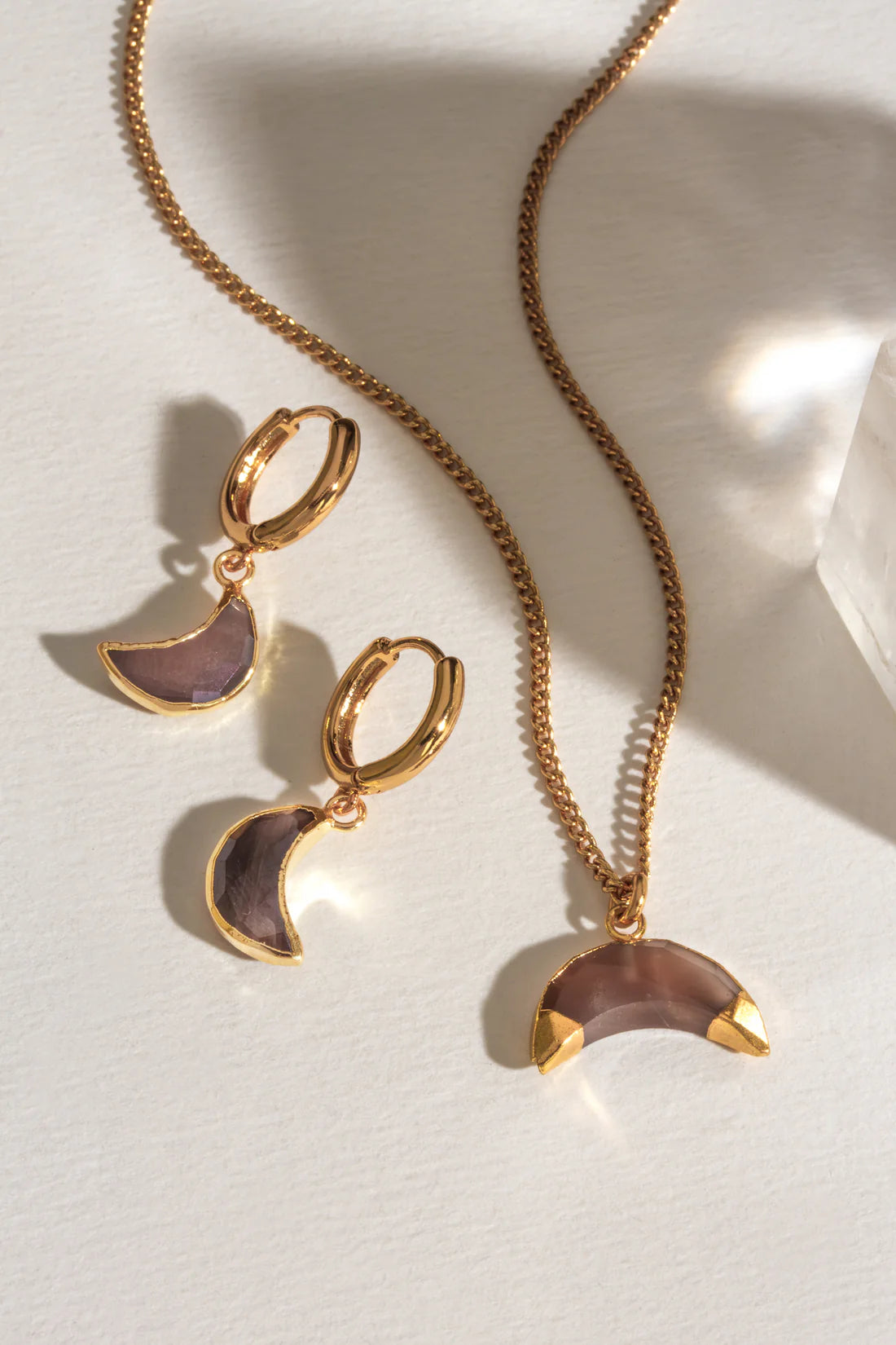 Pyrite Moon Necklace