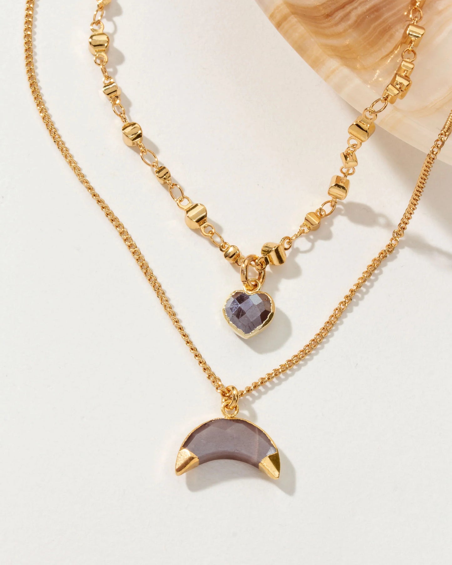Pyrite Moon Necklace