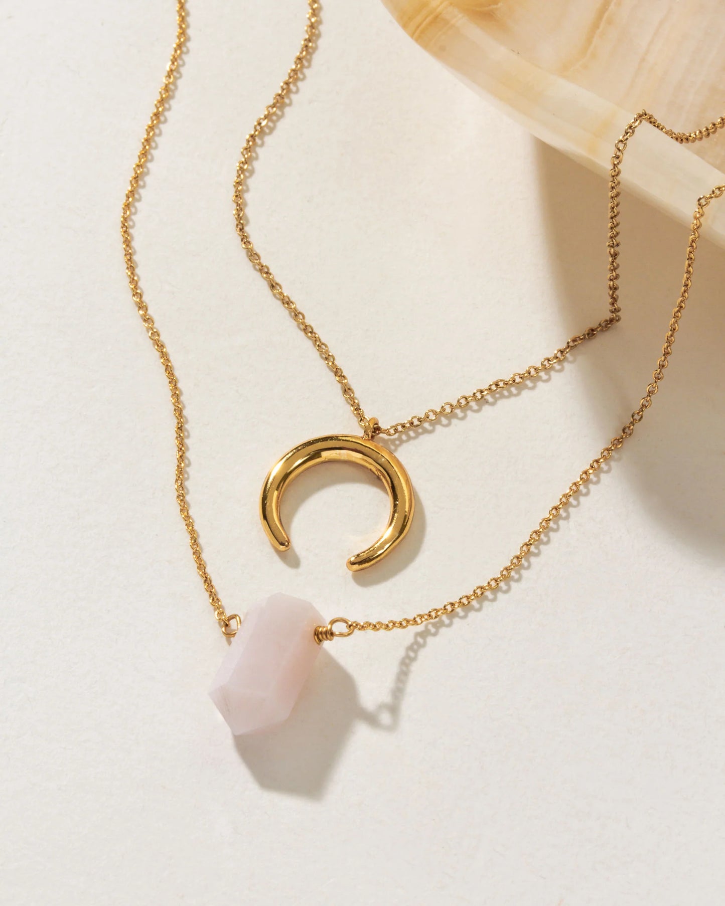 Rose Quartz Point Necklace